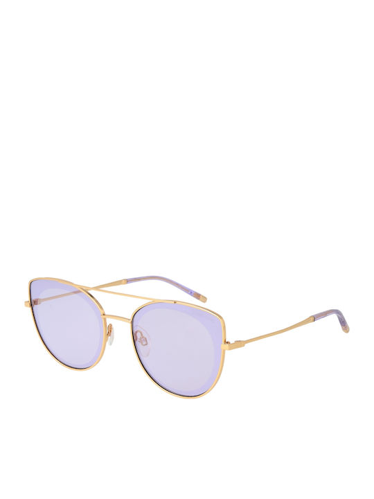 Ana Hickmann Women's Sunglasses with Silver Metal Frame and Purple Lens HI3054 04C