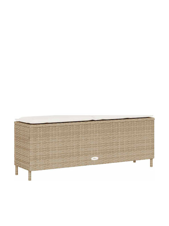 Outdoor Rattan Bench with Cushions 110x30x40.5cm