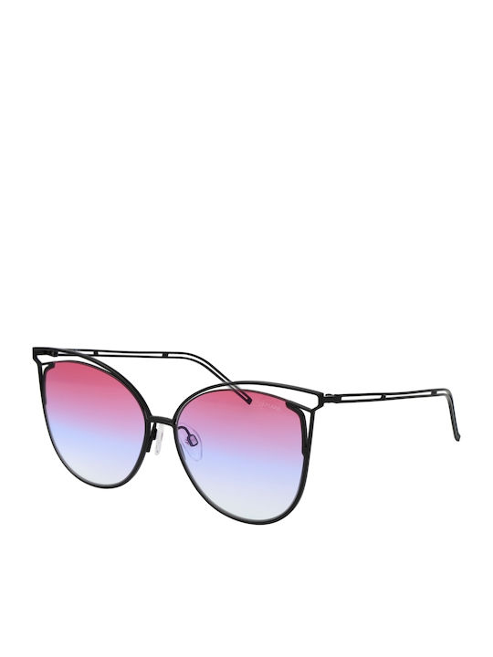 Ana Hickmann Women's Sunglasses with Black Frame and Purple Gradient Lens HI3048 09C