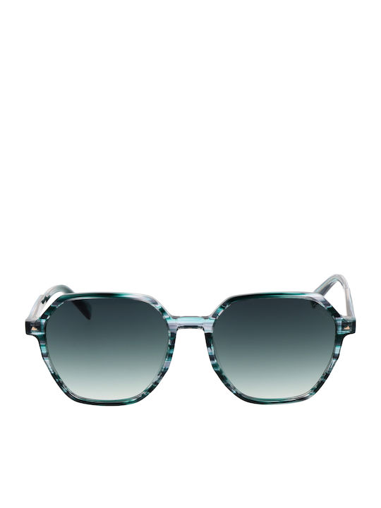 Ana Hickmann Women's Sunglasses with Blue Plastic Frame and Green Gradient Lens HI9162 E02