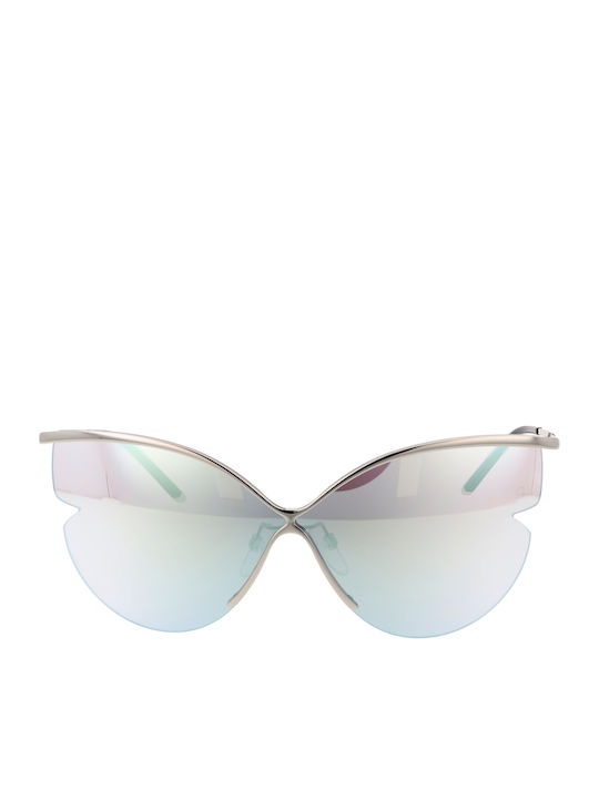 Ana Hickmann Women's Sunglasses with Silver Metal Frame and Silver Mirror Lens AH3173 03B