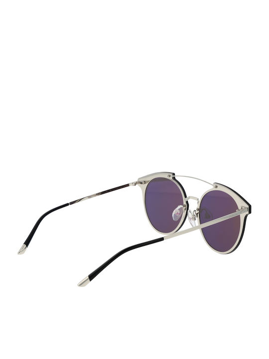 Ana Hickmann Women's Sunglasses with Gray Frame and Silver Mirror Lens HI3060 6803