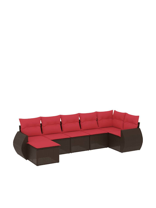 Outdoor Rattan Corner Sofa with Cushions 62x62x69cm