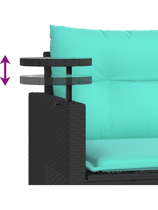 vidaXL Zweisitziges Outdoor-Sofa Rattan mit Kissen 55x55x38cm