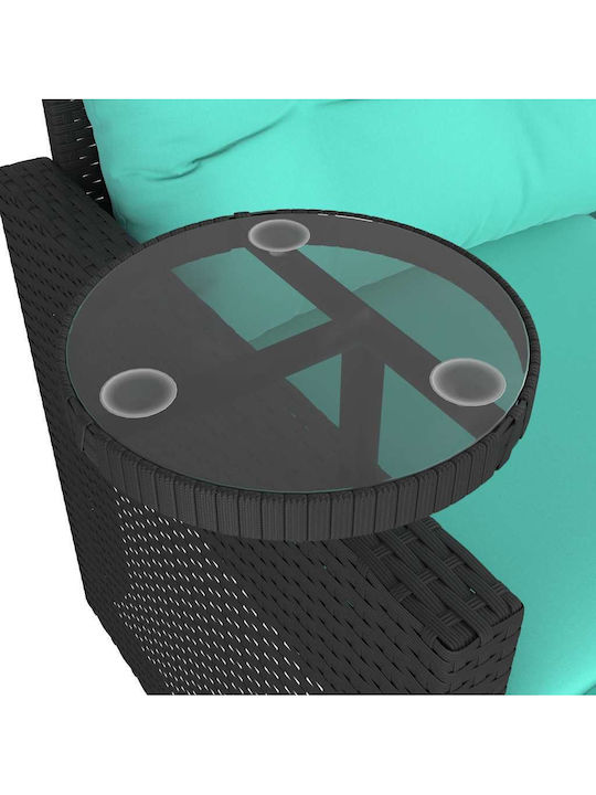 vidaXL Zweisitziges Outdoor-Sofa Rattan mit Kissen 55x55x38cm