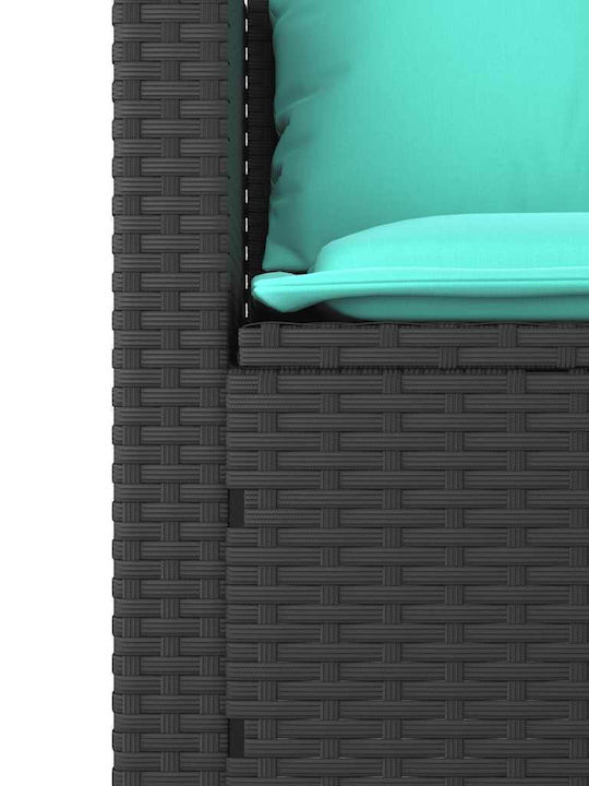 vidaXL Zweisitziges Outdoor-Sofa Rattan mit Kissen 55x55x38cm