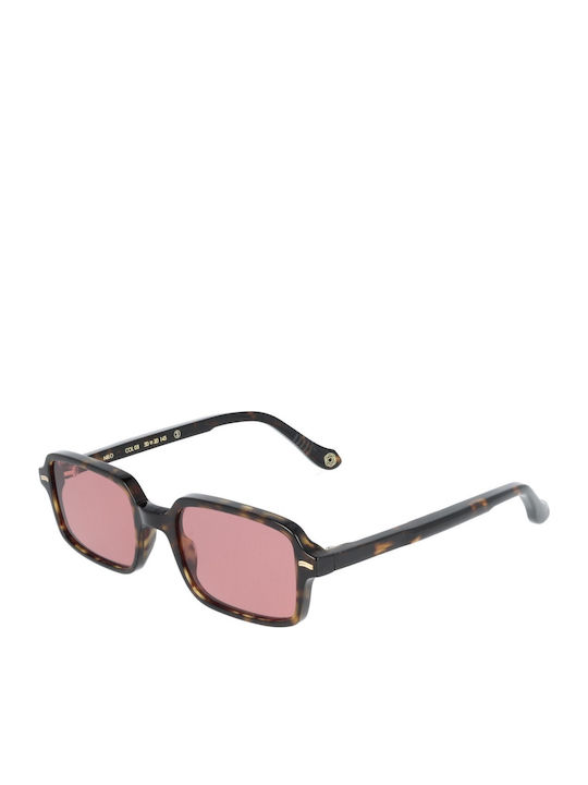 Kyme Unisex Sonnenbrillen mit Braun Tartaruga Horn umrandetem Rahmen und Braun Glas NILO 03