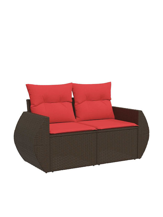 Outdoor Corner Rattan Sofa With Cushions 55x62x69cm