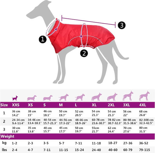 vidaXL Dog Coat Waterproof Red
