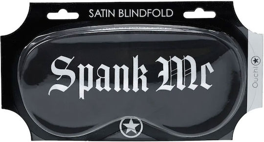 Shots Spank Me Printed Satin BDSM Μάσκα σε Μαύρο Χρώμα