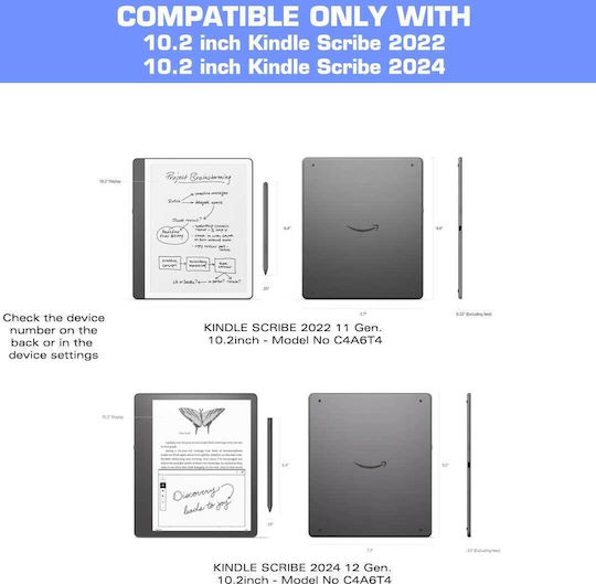 Калъф Kindle Scribe 10.2 2022/2024 Inkora Leaf Черен