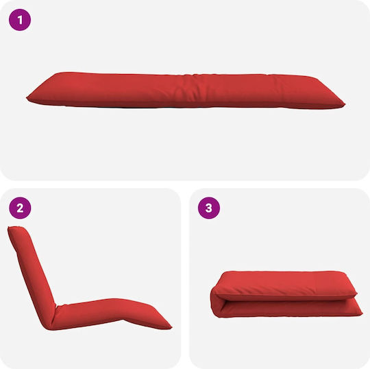 vidaXL vidaXL Beach Sunbed Red Foldable Metallic 175x54cm