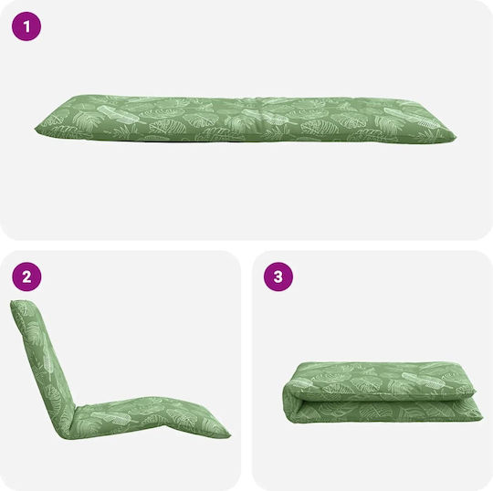 vidaXL vidaXL Beach Sunbed Green Foldable Metallic 175x54cm