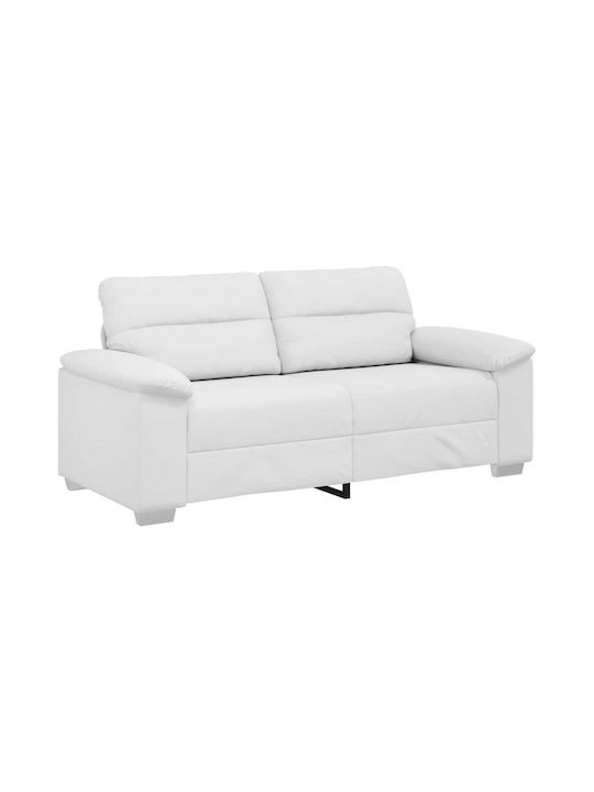 Two-Seater Couch Artificial Leather White 180x81x84cm