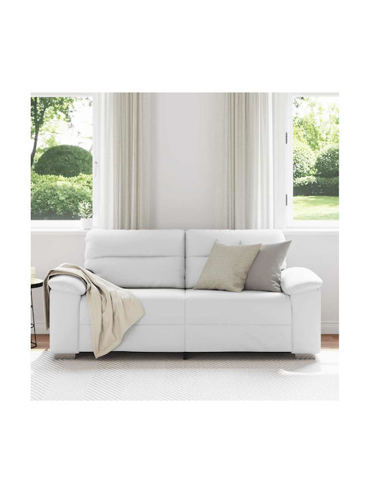 Two-Seater Couch Artificial Leather White 180x81x84cm