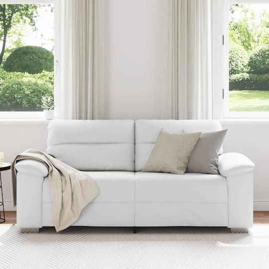 Canapea Cu Două Locuri Din Piele Ecologică Albă 180x81x84cm