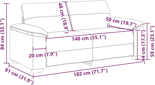 Canapea Cu Două Locuri Din Piele Ecologică Albă 180x81x84cm