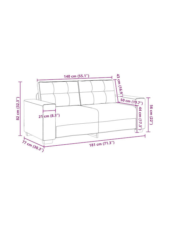 Doppelsitzer Sofa Samt Rot Wein 180x77x82cm