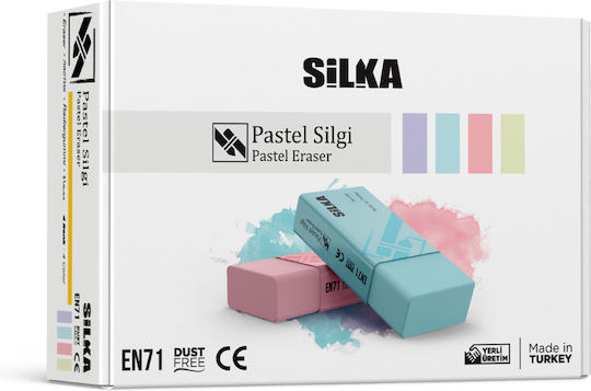 Radiere Silka Pentru Creion 44x22x13.5mm Fără Pvc Fără Reziduuri Silka Pastel Culori Asortate