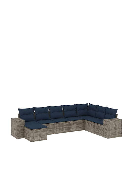 Ecksofa Outdoor Rattan mit Kissen 62x62x69cm