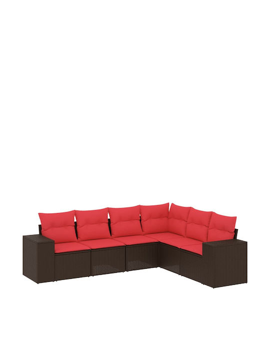 Outdoor Corner Sofa Rattan With Cushions 62x62x69cm