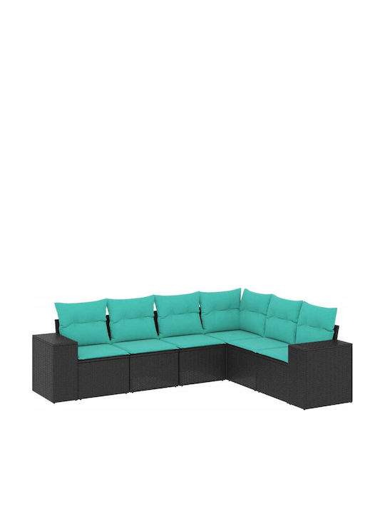 Ecksofa Outdoor Rattan mit Kissen 62x62x69cm