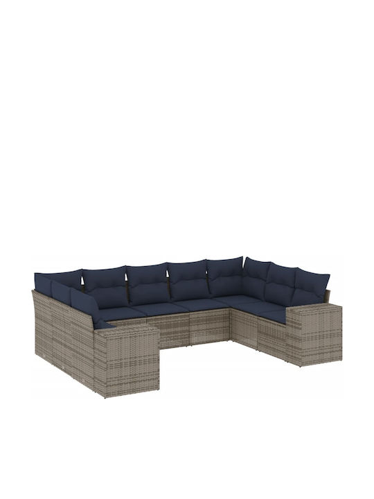 Outdoor Corner Sofa Rattan With Cushions 62x62x69cm