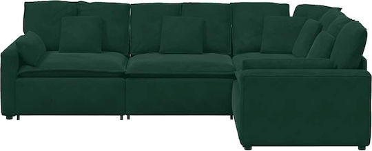 Ecksofa Samt Dunkelgrün 317x217x64cm