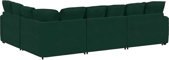 Ecksofa Samt Dunkelgrün 317x217x64cm