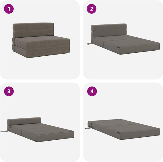 Canapea puf polimorfă gri 72x72x60cm