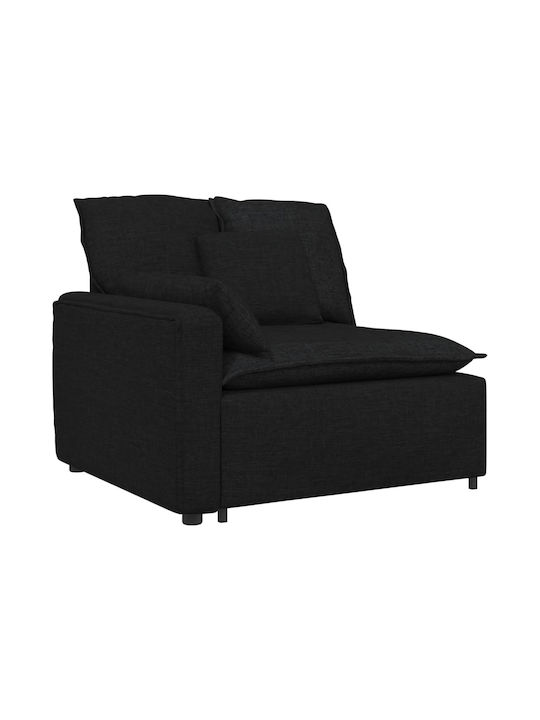 Vier Sitzer Schwarzer Sofa 324x105x64cm