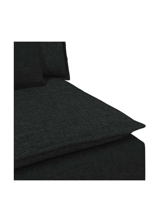 Vier Sitzer Schwarzer Sofa 324x105x64cm