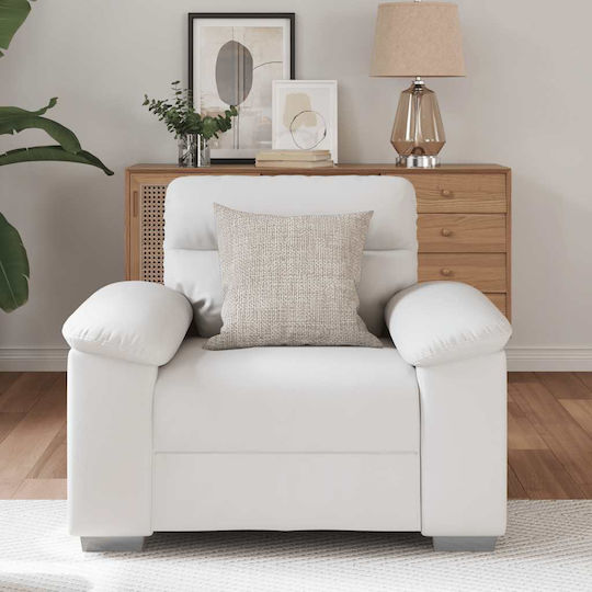 vidaXL Polstersessel aus Künstliches Leder Weiß 100x81x84cm