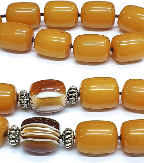 Roloi Komboloi Worry Beads with 19 Resin Beads Length 35cm Yellow
