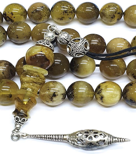 Roloi Komboloi Worry Beads with 33 Amber Beads Length 39cm Multicolour