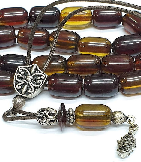 Roloi Komboloi Worry Beads with 23 Beads Made of Mastic Length 38cm Multicolour