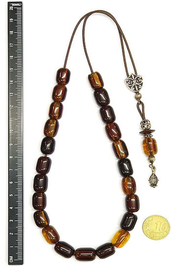 Roloi Komboloi Worry Beads with 23 Beads Made of Mastic Length 38cm Multicolour
