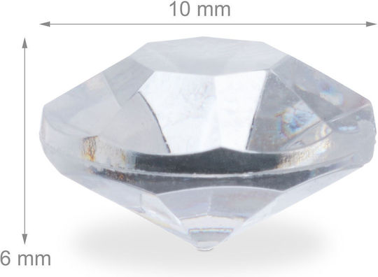 Relaxdays Set 1700 Decorative Transparent Diamonds 0.6x1x1 Cm