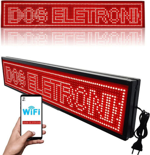 LED Sign One-Sided 100x20cm Blue / Red