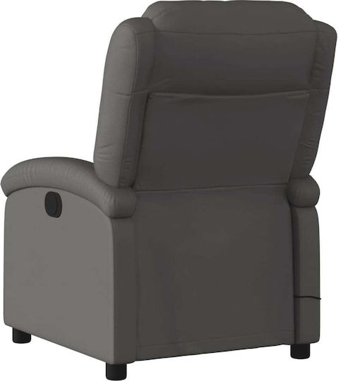 Scaun De Relaxare Relax Masaj Din Piele Naturală Gri 71x86.5x99.5cm