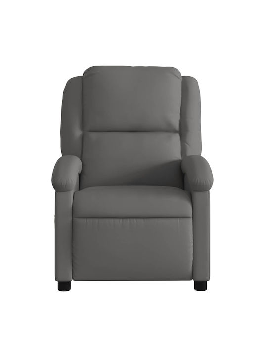 Πολυθρόνα Relax Massage από Γνήσιο Δέρμα Γκρι 71x86.5x99.5cm