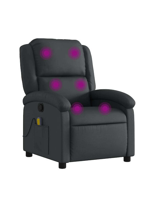 Relax Sessel aus Echtem Leder Schwarz 71x86.5x99.5cm