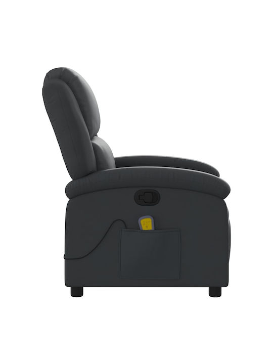 Relax Sessel aus Echtem Leder Schwarz 71x86.5x99.5cm