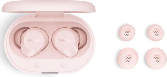 Philips TAT1300 In-ear Bluetooth Handsfree Ακουστικά με Αντοχή στον Ιδρώτα και Θήκη Φόρτισης Ροζ