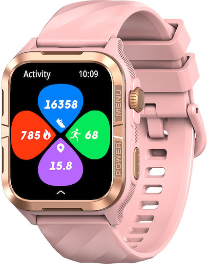 BlackView W10 Pro 46mm Smartwatch with Heart Rate Monitor Pink