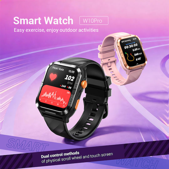 BlackView W10 Pro 46mm Smartwatch with Heart Rate Monitor Pink