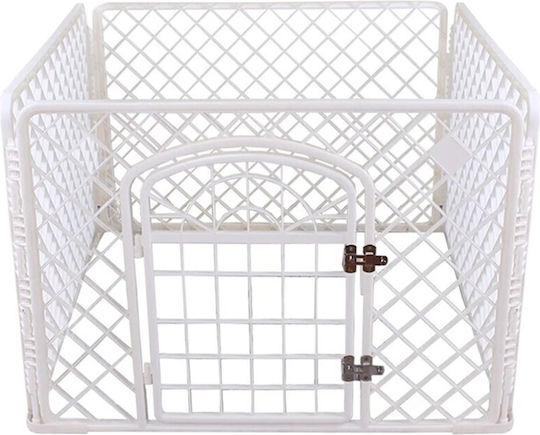 Parc pentru Câini din Plastic de Culoare Albă 85 x 85 x 60 cm