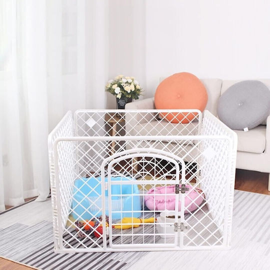 Parc pentru Câini din Plastic de Culoare Albă 85 x 85 x 60 cm