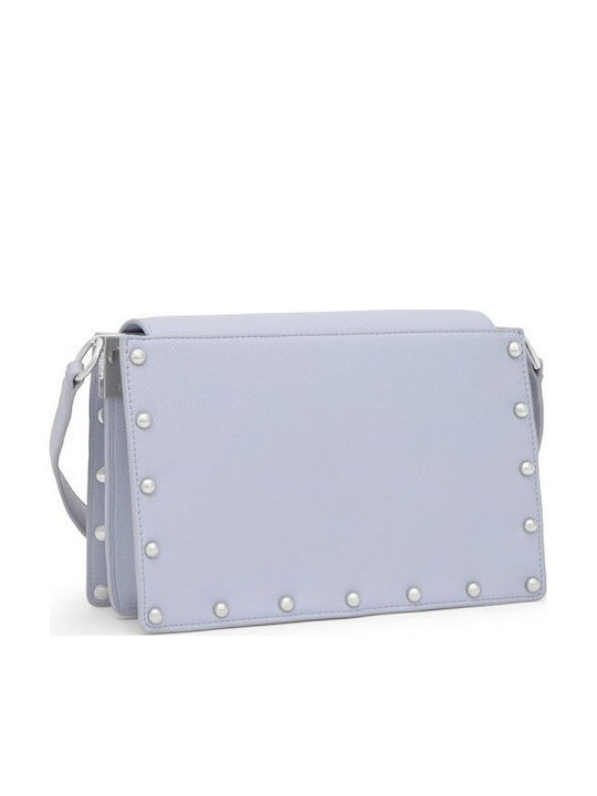 M Audree Leather Women's Flap Bag Grayish Blue