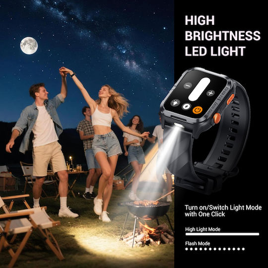 BlackView W10 Pro 46mm Smartwatch with Heart Rate Monitor Black